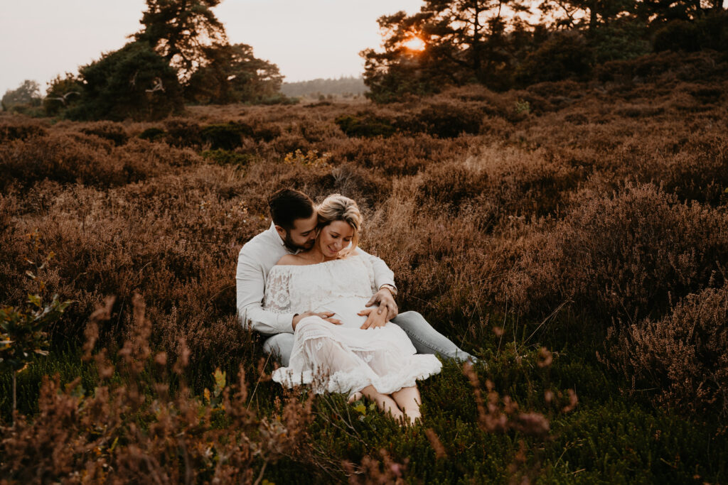 zwangerschap vastgelegd op de heide