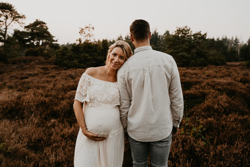 zwangerschap vastgelegd op de heide